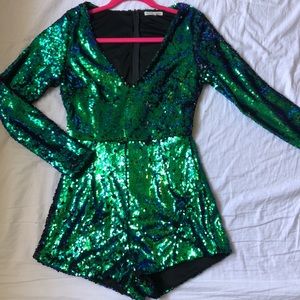 Charlotte Russe Sequined Romper (S)